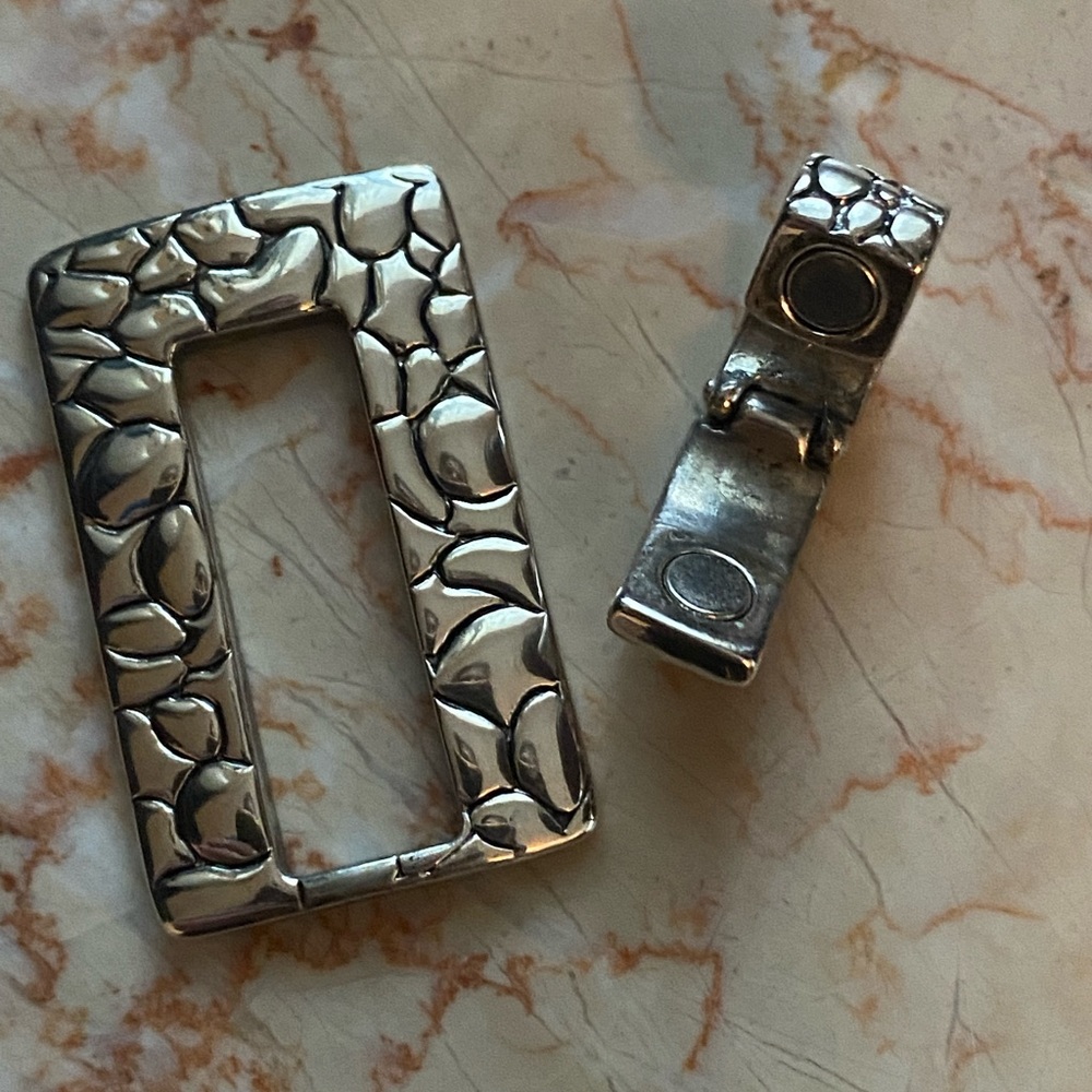 Silver Square Pendant Snake Chain Statement Neckl… - image 8